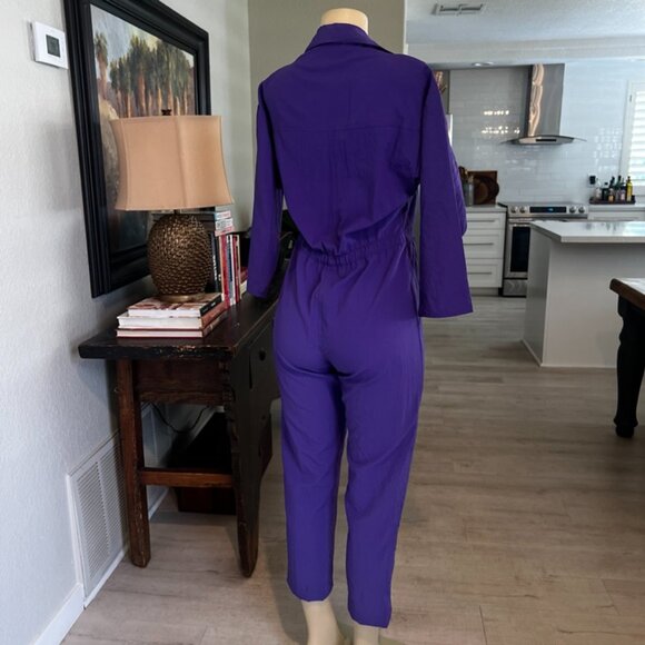 DEE of California Button Front Ankle Length Long Sleeve Purple Jumper - Picture 5 of 7